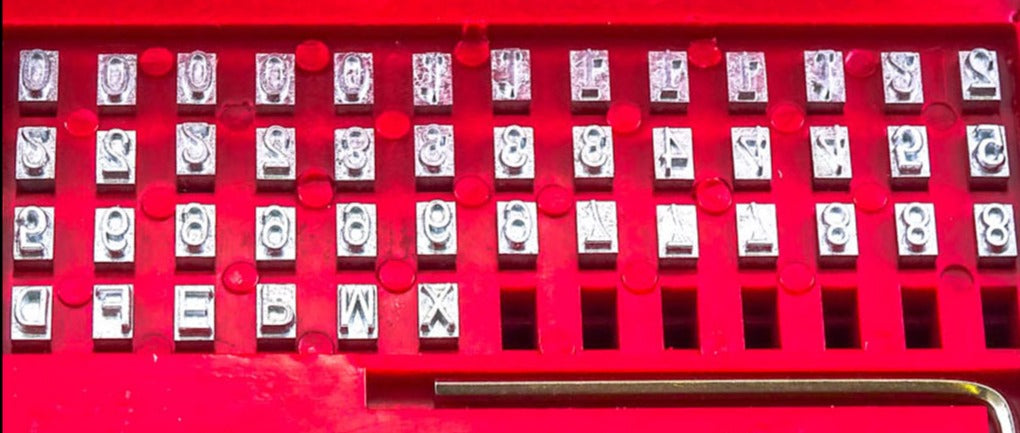 Standard 45pc Printer Digit & Character Set