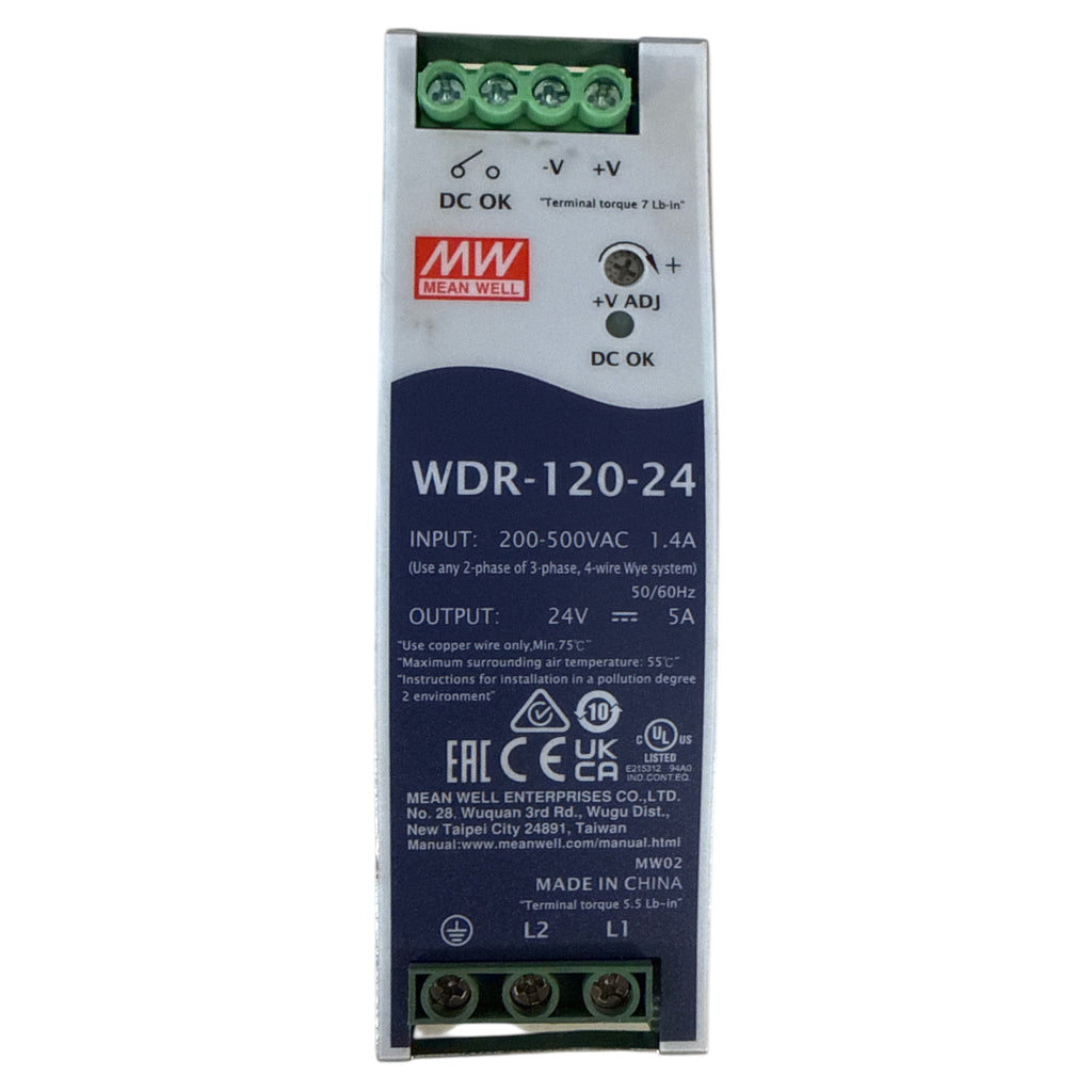 Mean Well - WDR-120-24 - DIN Rail Power Supply (Used)